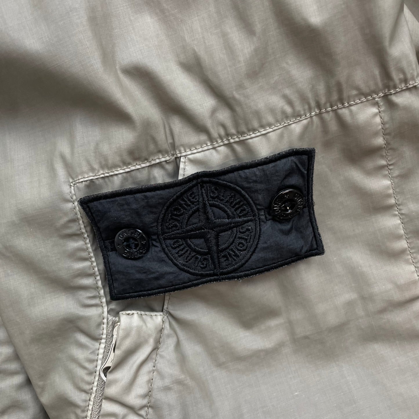 Stone Island Beige/Grey SS14 Shadow Project Mussola Gommata Panelled Two-Tone Harrington Jacket