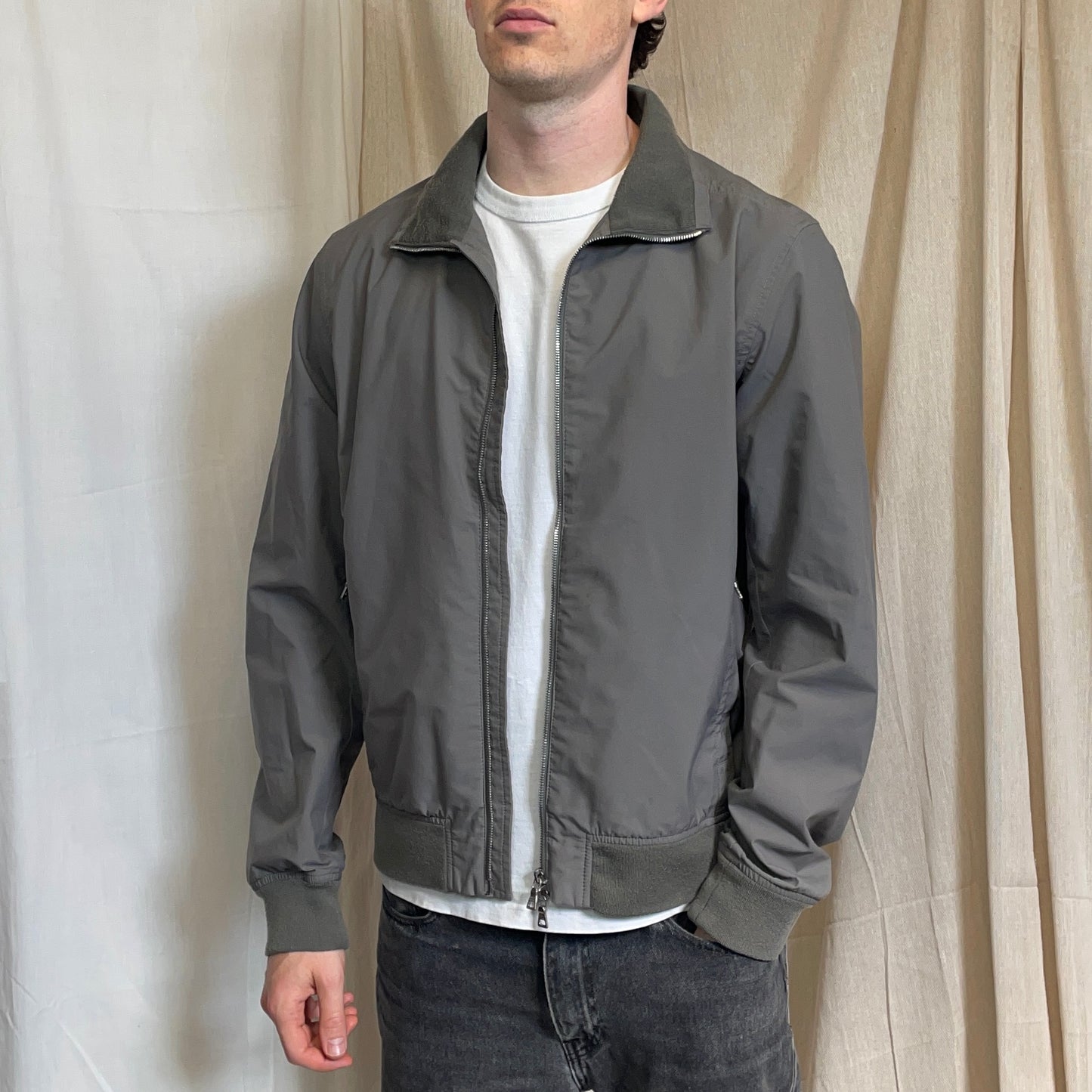 Prada Sport Grey Goretex Windbreaker Harrington Jacket