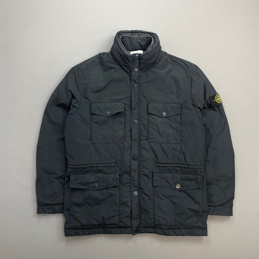Stone Island Navy AW14 Micro Reps Concealed Hood Lined Down Field Jacket