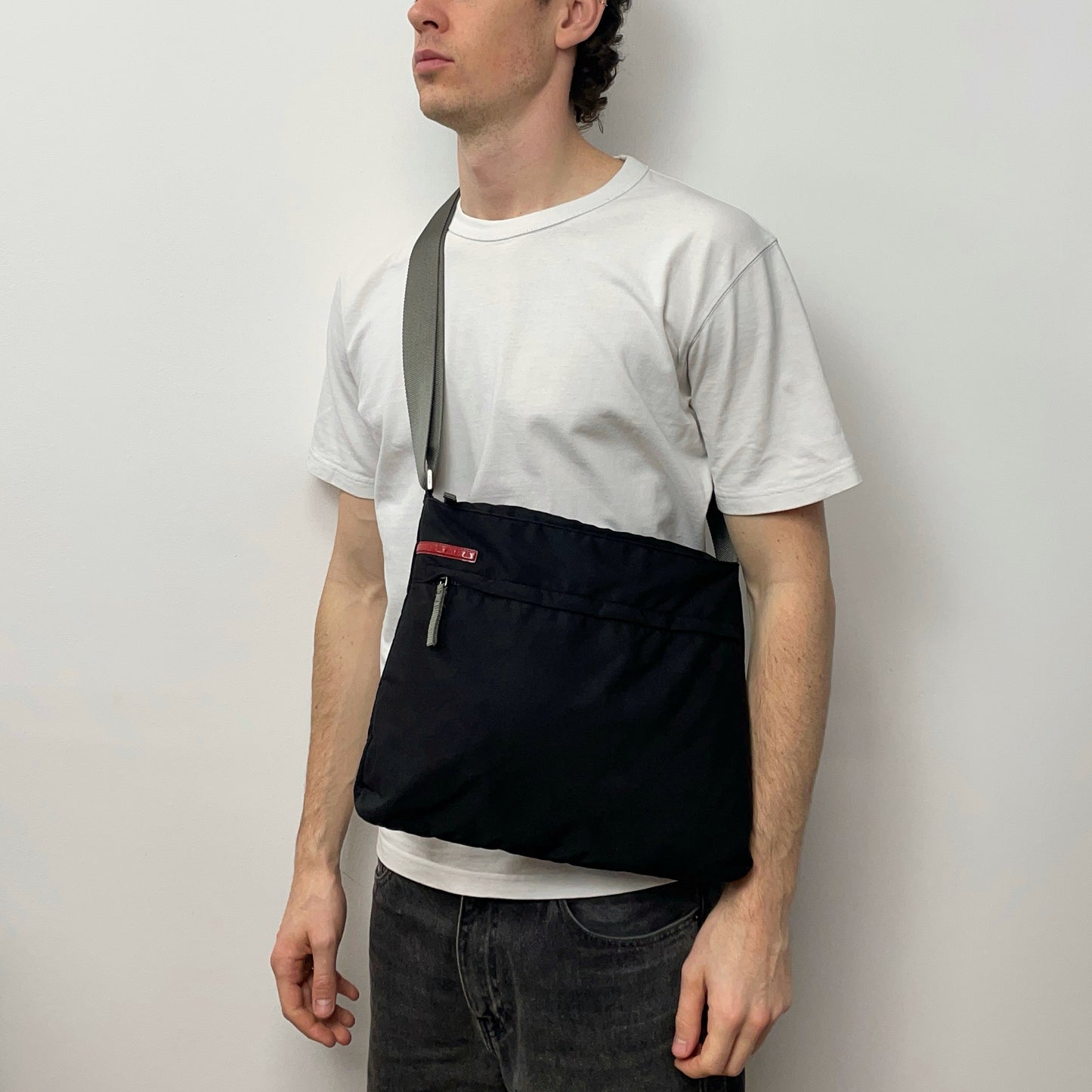 Prada Sport Black 00s Messenger Satchel Bag