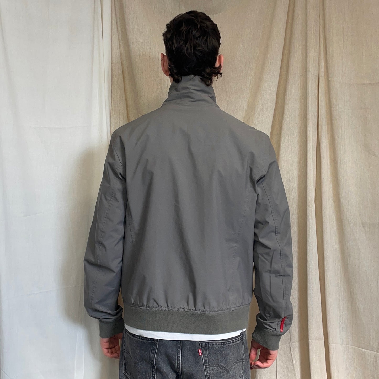 Prada Sport Grey Goretex Windbreaker Harrington Jacket