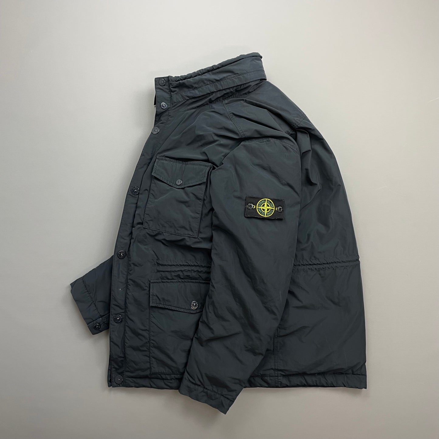 Stone Island Navy AW14 Micro Reps Concealed Hood Lined Down Field Jacket