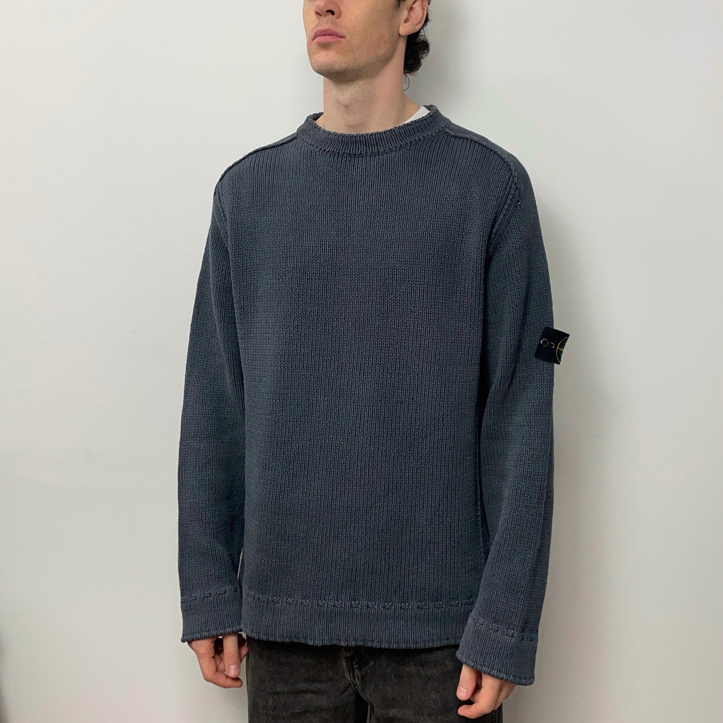 Stone Island Grey SS01 Heavyweight Knit Jumper