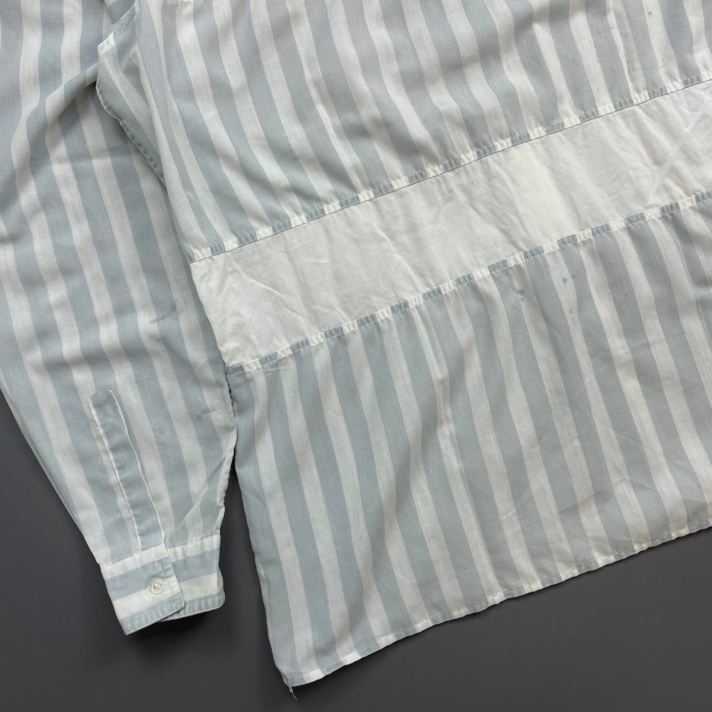 Emporio Armani Blue & White 1980s Stripe Panelled Shirt