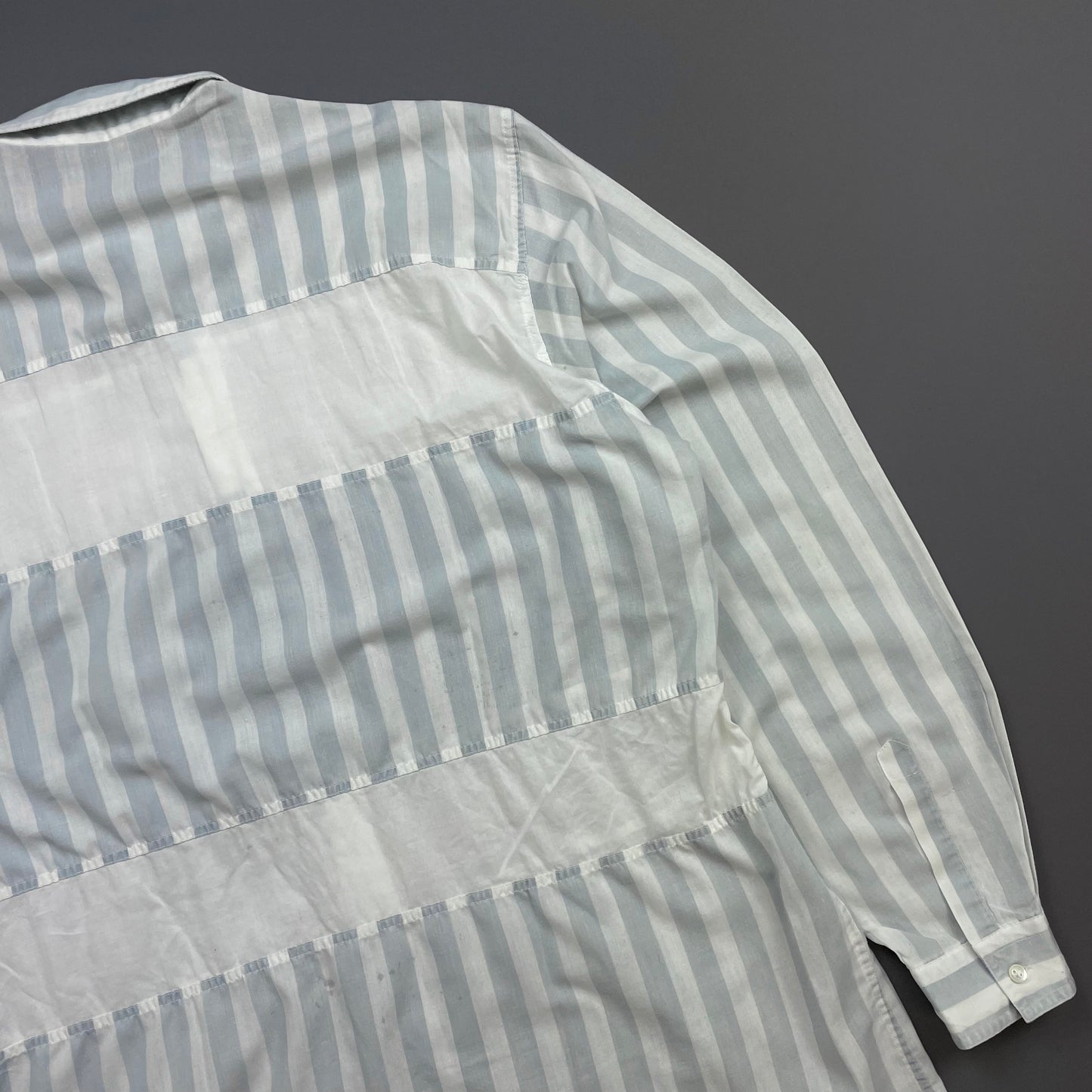 Emporio Armani Blue & White 1980s Stripe Panelled Shirt