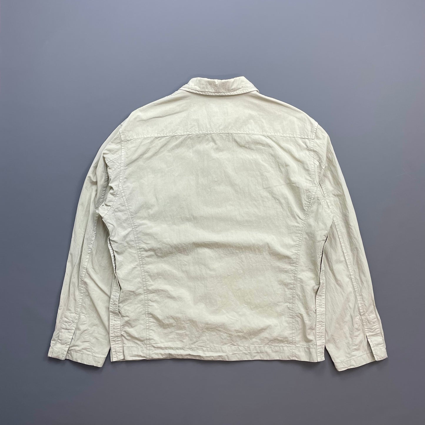 C.P. Company Cream SS05 Lightweight Zip & Button Overshirt Jacket