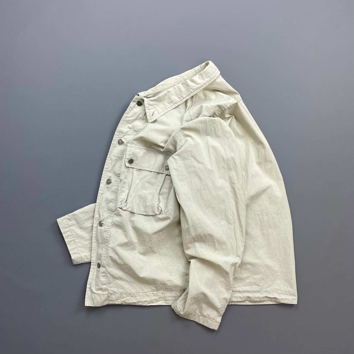 C.P. Company Cream SS05 Lightweight Zip & Button Overshirt Jacket
