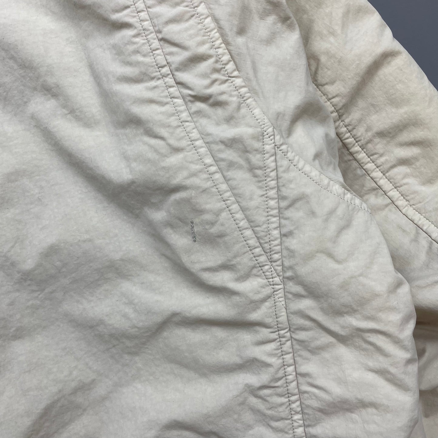 C.P. Company Cream Flatt Nylon Quilted Bomber Jacket
