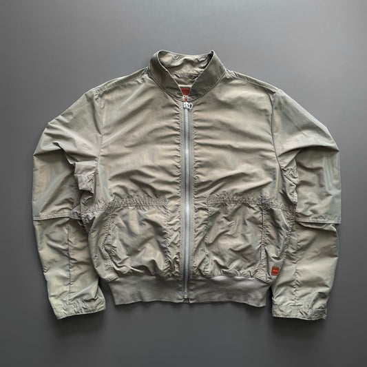 Hugo Boss Orange Grey 00s Nylon Vented Bomber Jacket