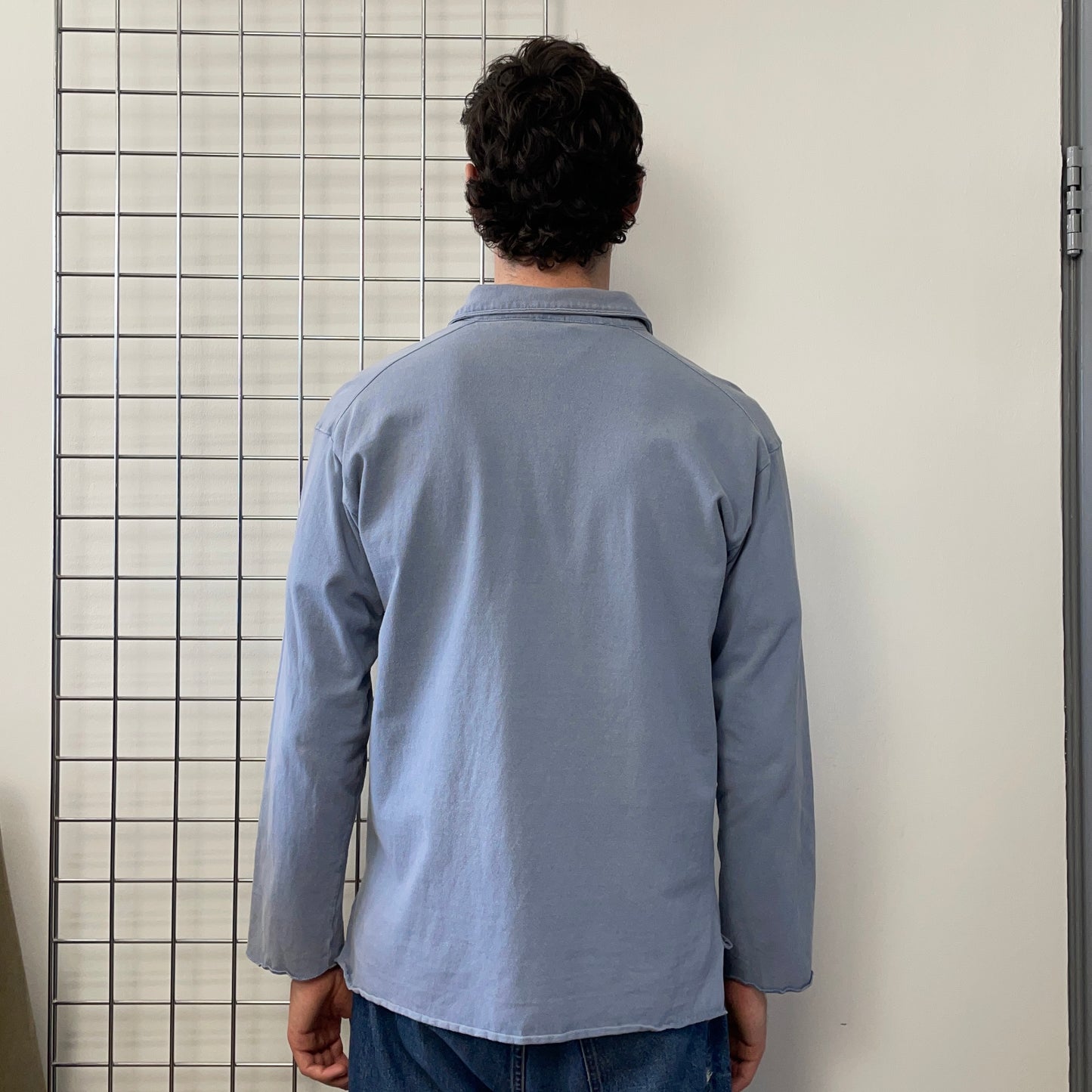 Stone Island Blue 90s Marina Long Sleeve Polo Shirt