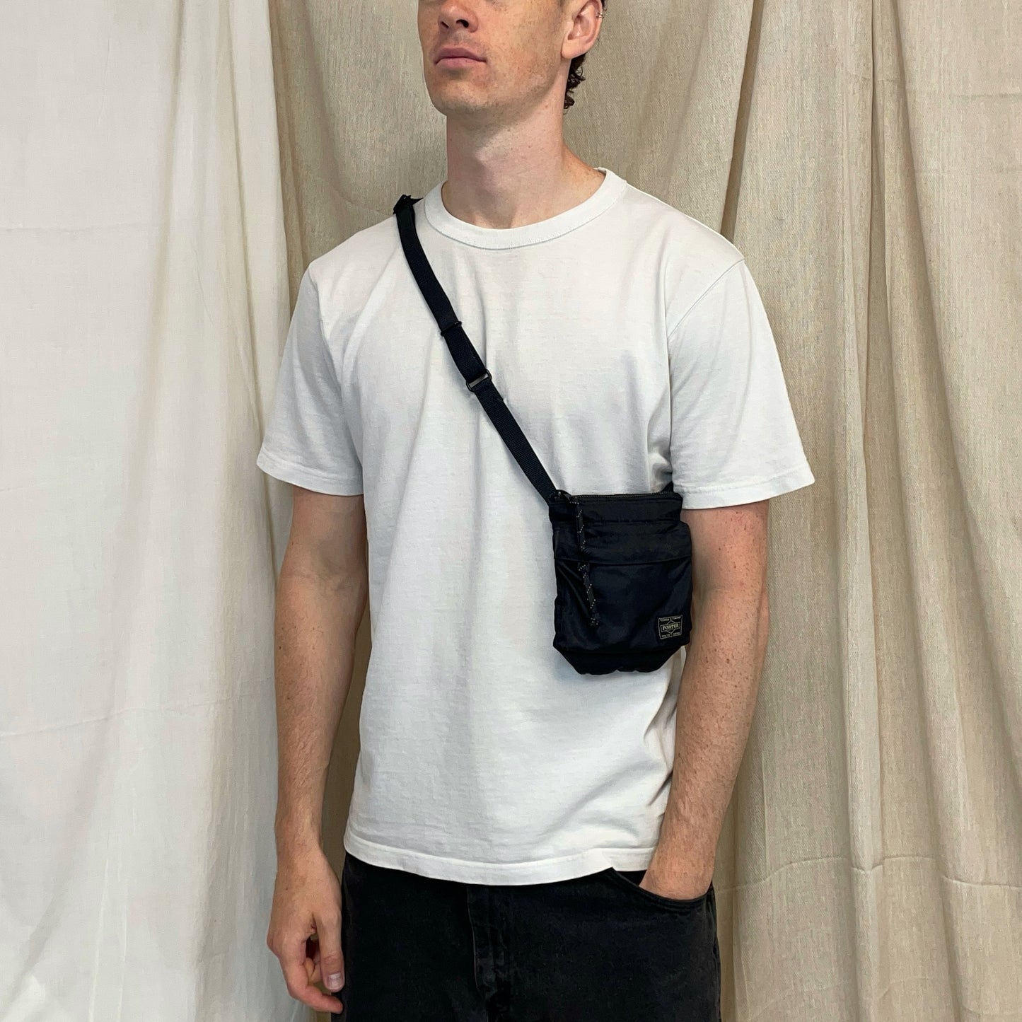Porter Yoshida & Co. Black Nylon Crossbody Sling Bag