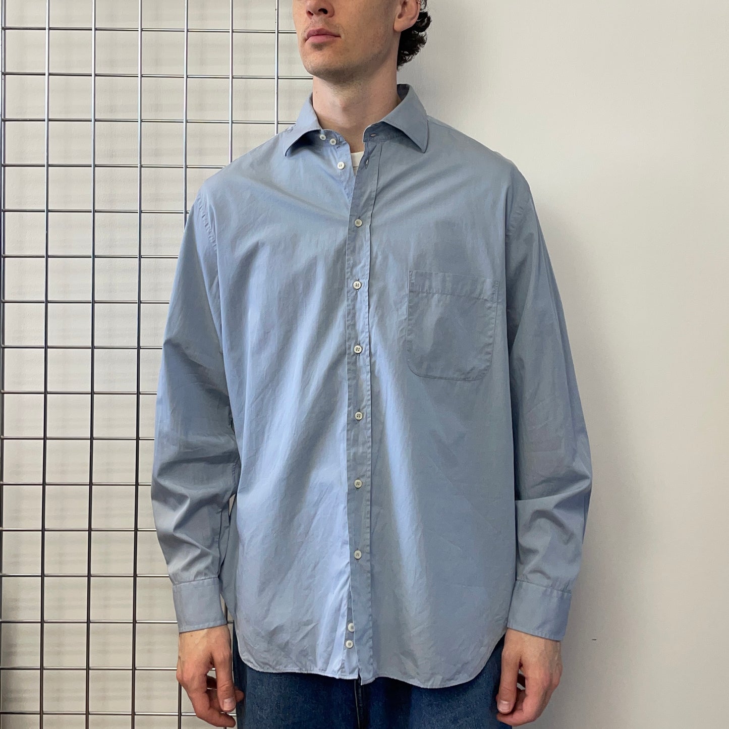 Armani Le Collezioni Blue 90s Dress Shirt