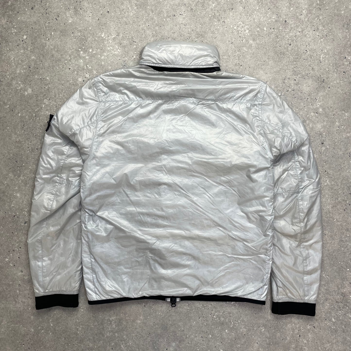 Stone Island Silver Pertex Quantum Y Primaloft Padded Hooded Jacket AW18