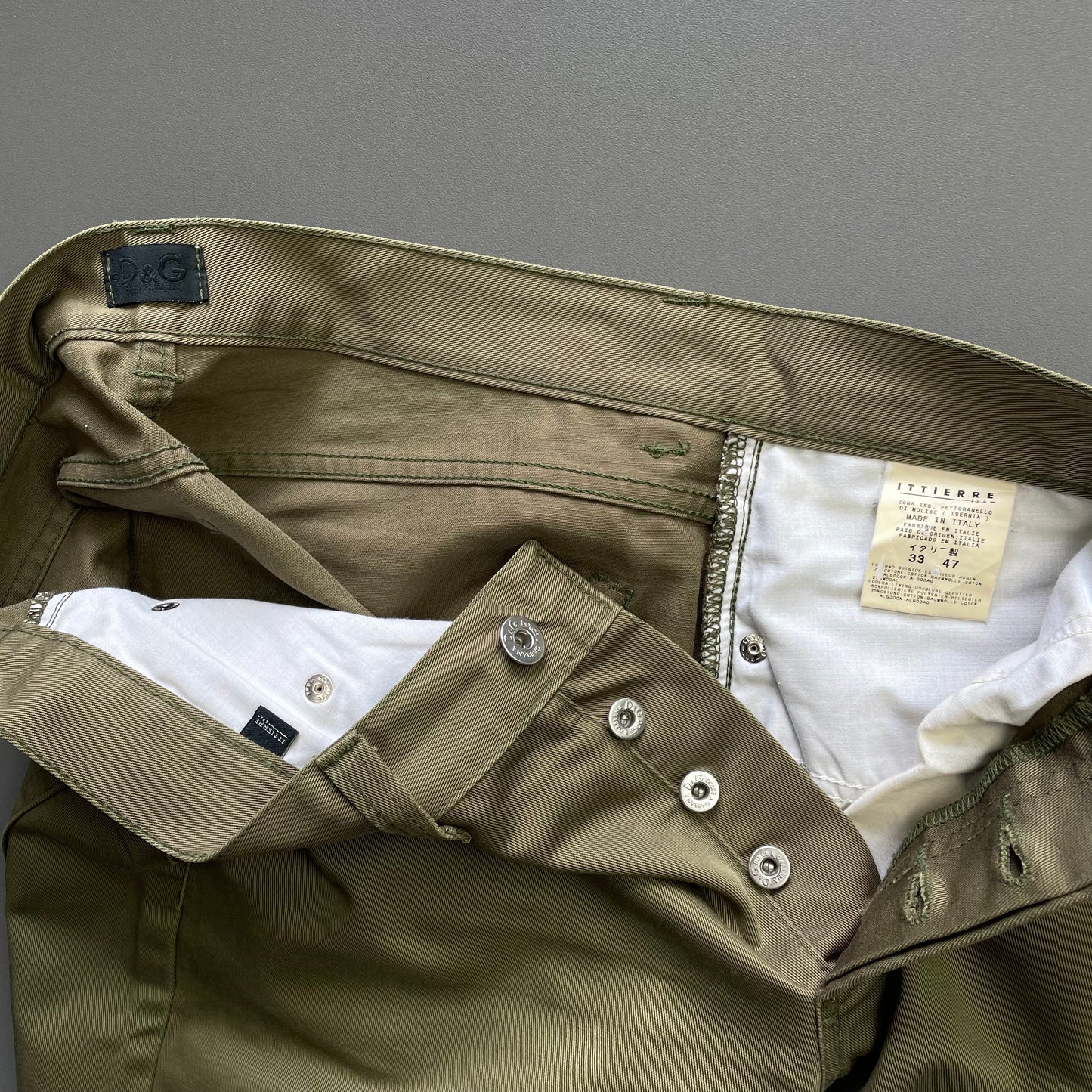 Dolce&Gabbana Khaki & Tan 00s Cargo 3/4 Zip Trousers