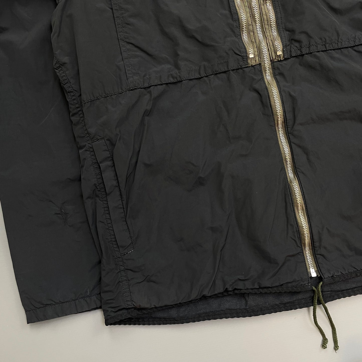 Stone Island Black AW10 Tela Resinata Coated Hooded Windbreaker Jacket