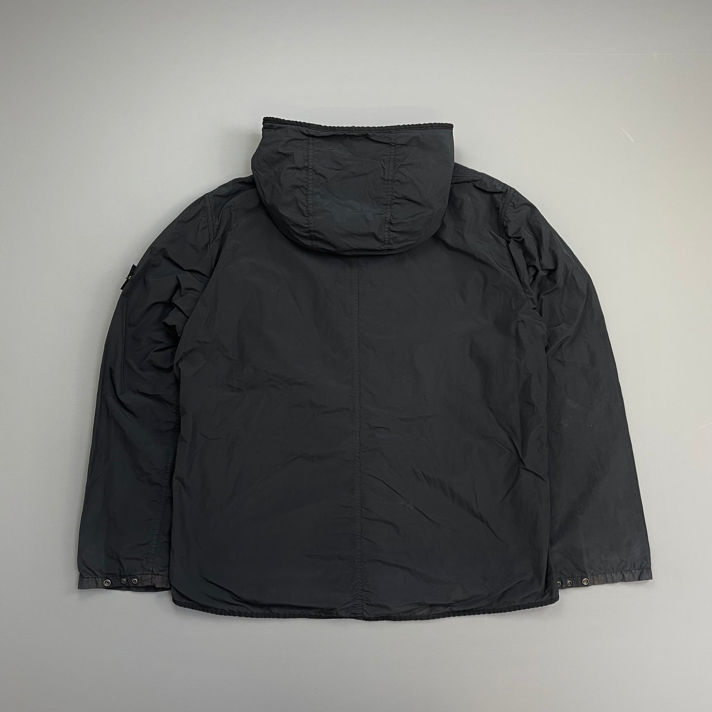 Stone Island Black AW10 Tela Resinata Coated Hooded Windbreaker Jacket