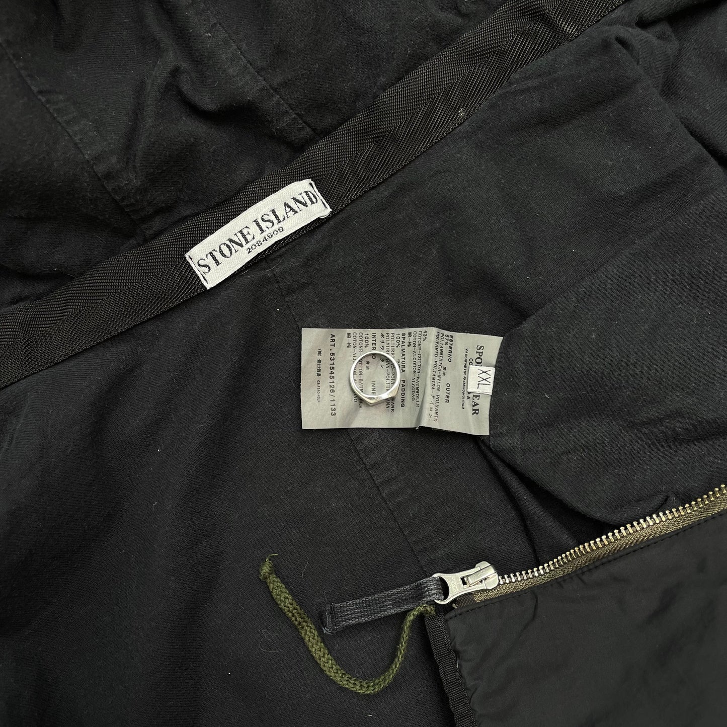 Stone Island Black AW10 Tela Resinata Coated Hooded Windbreaker Jacket