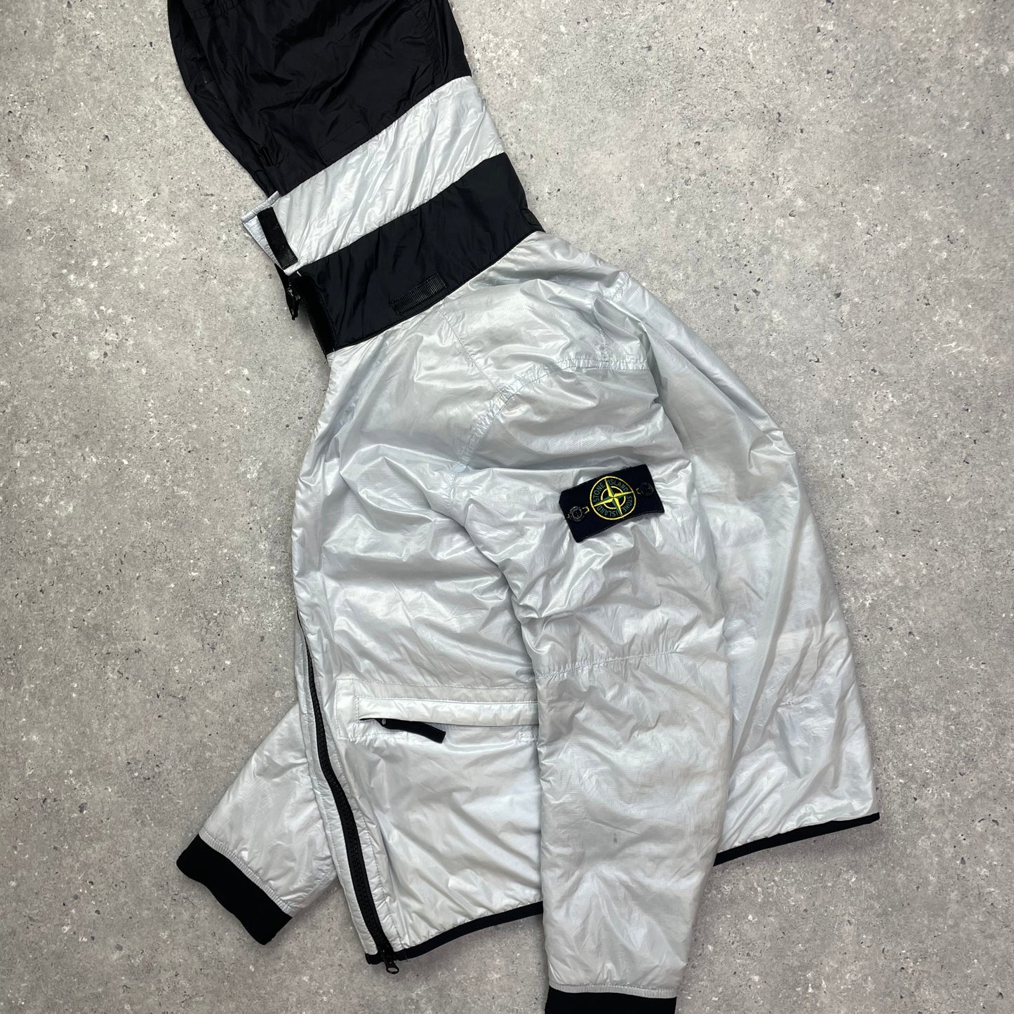 Stone Island Silver Pertex Quantum Y Primaloft Padded Hooded Jacket AW18