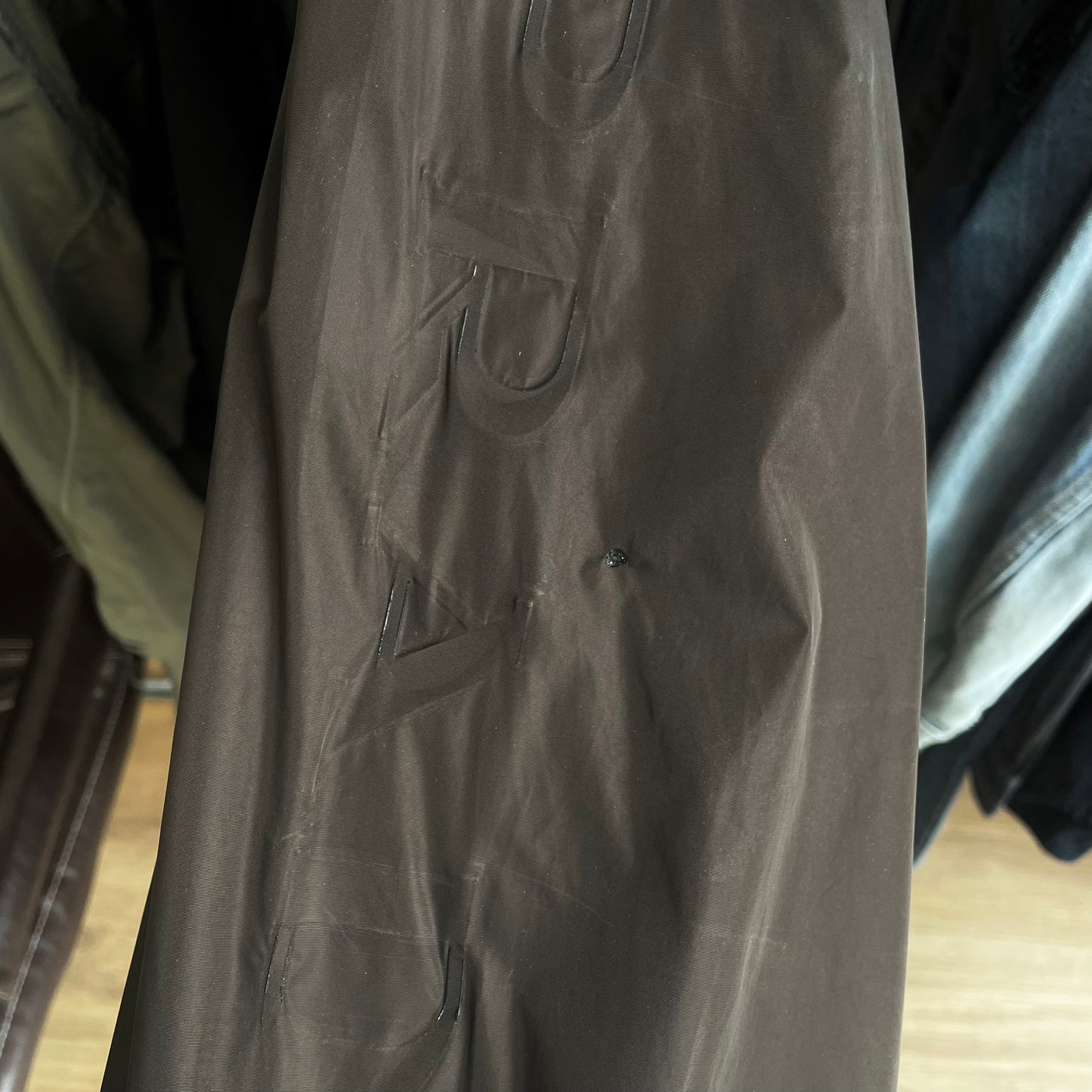 Prada Sport Brown 2007 Sleeve Spellout Nylon Hooded Windbreaker Jacket