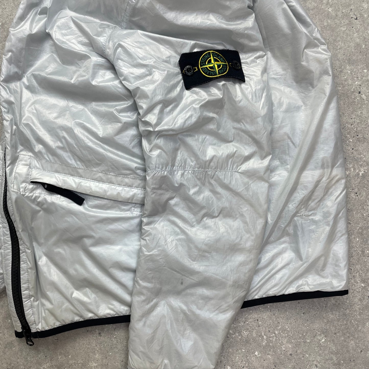 Stone Island Silver Pertex Quantum Y Primaloft Padded Hooded Jacket AW18