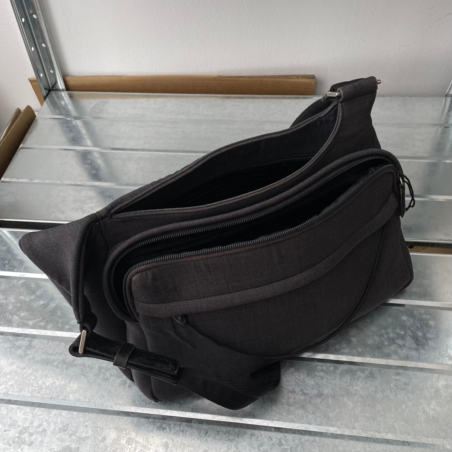 Prada Grey 90s Canvas Satchel Bag