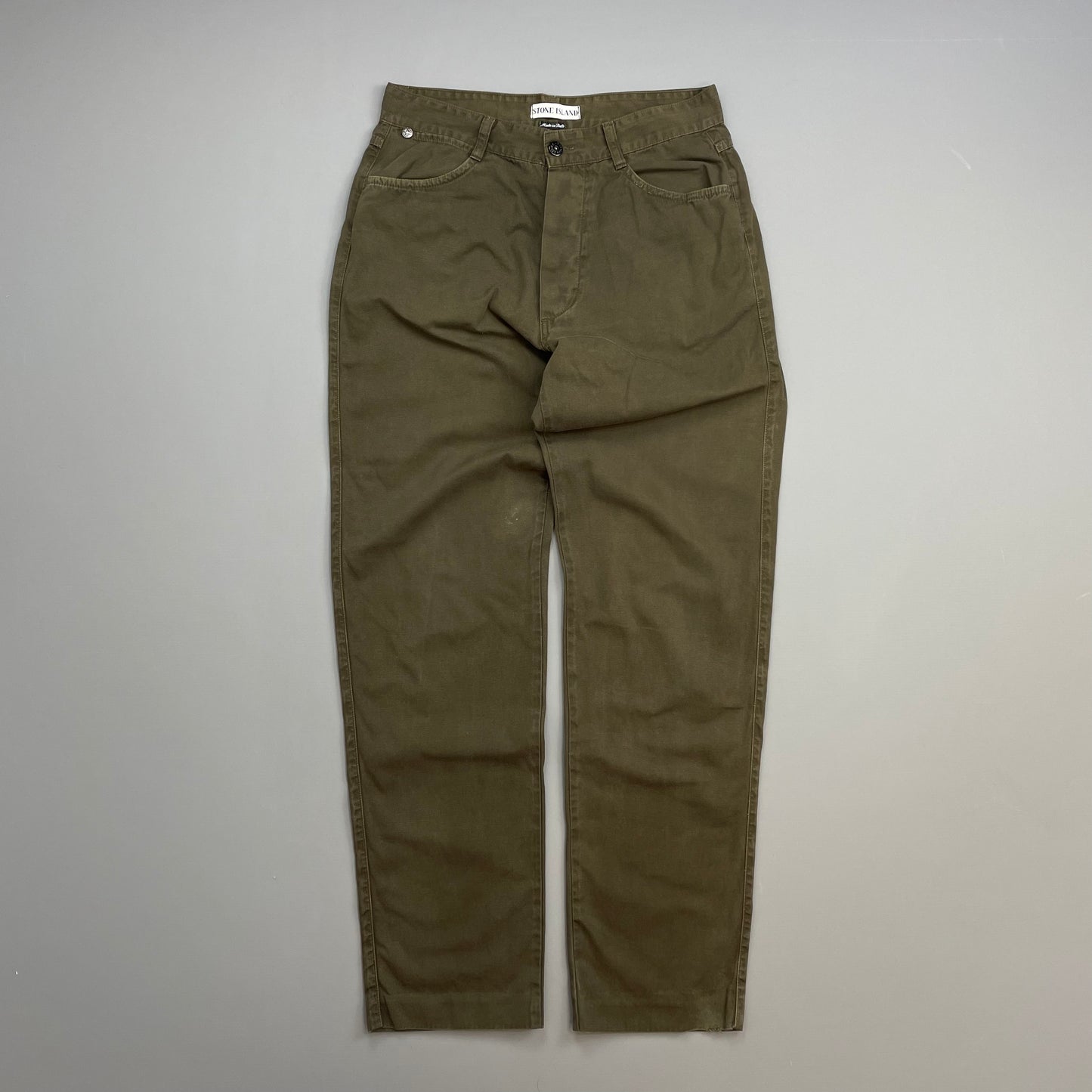 Stone Island Brown SS00 Cotton Canvas Slim Trousers