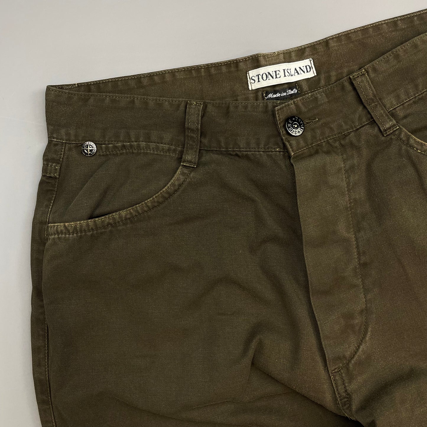 Stone Island Brown SS00 Cotton Canvas Slim Trousers