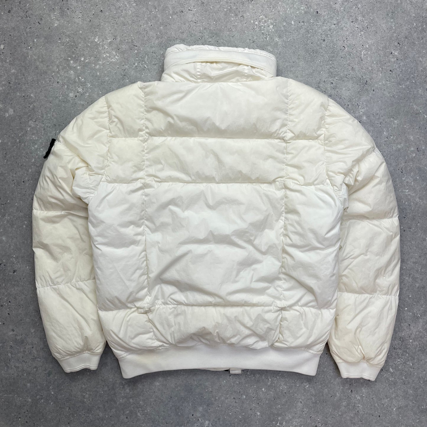 Stone Island White Crinkle Reps Nylon Down Puffer Jacket