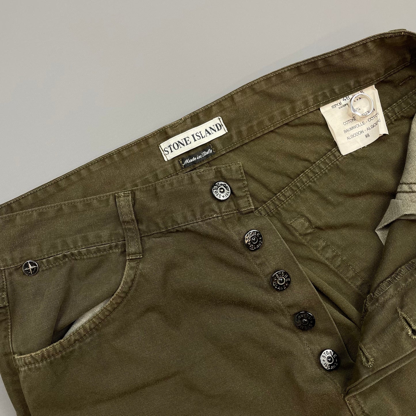 Stone Island Brown SS00 Cotton Canvas Slim Trousers
