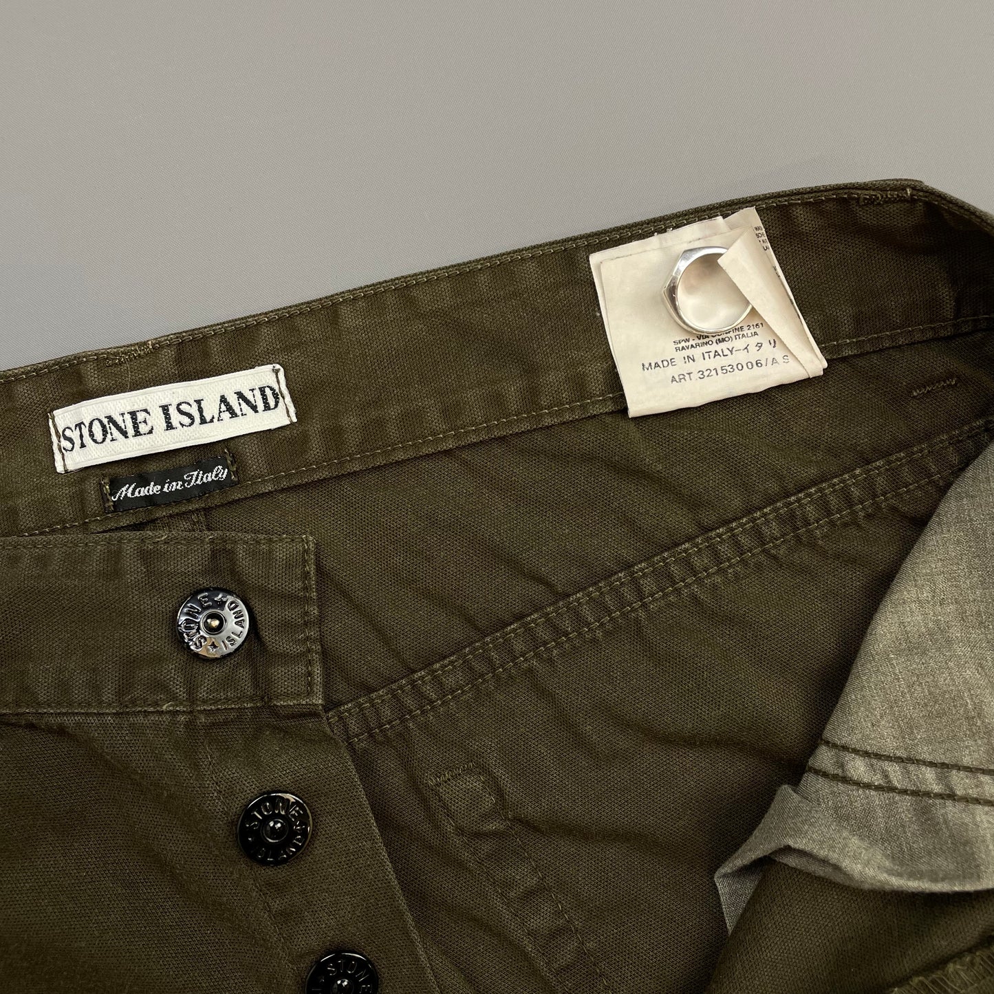 Stone Island Brown SS00 Cotton Canvas Slim Trousers