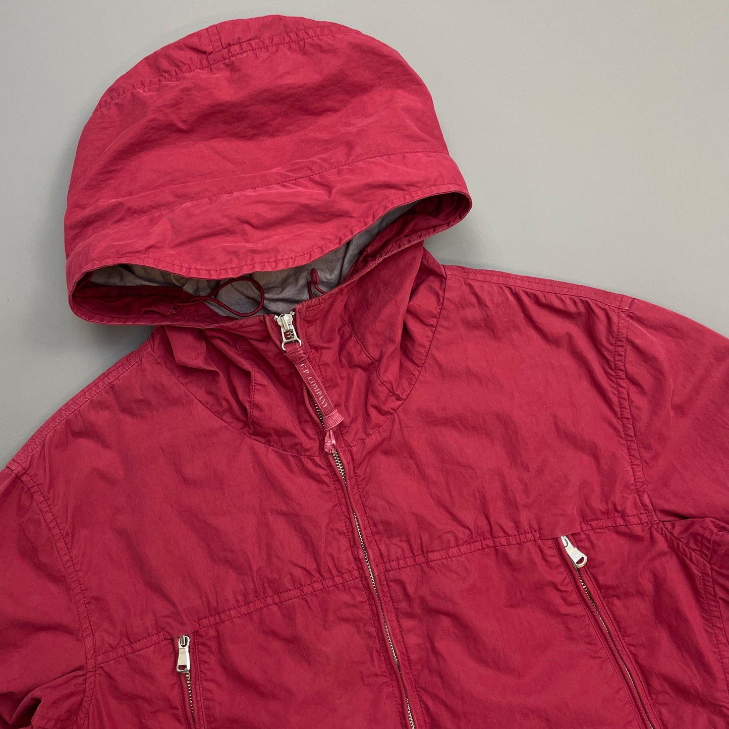 C.P. Company Red SS05 Coated Cotton Hooded Windbreaker Jacket