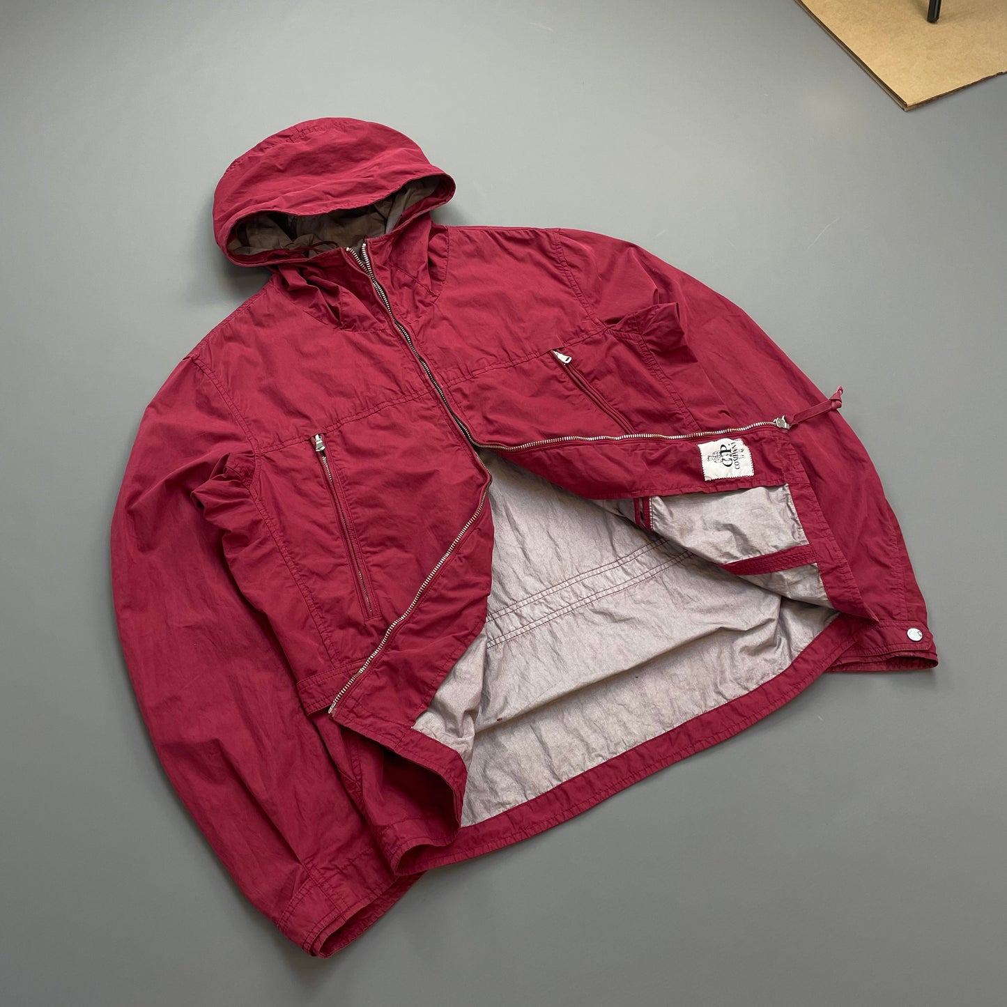 C.P. Company Red SS05 Coated Cotton Hooded Windbreaker Jacket