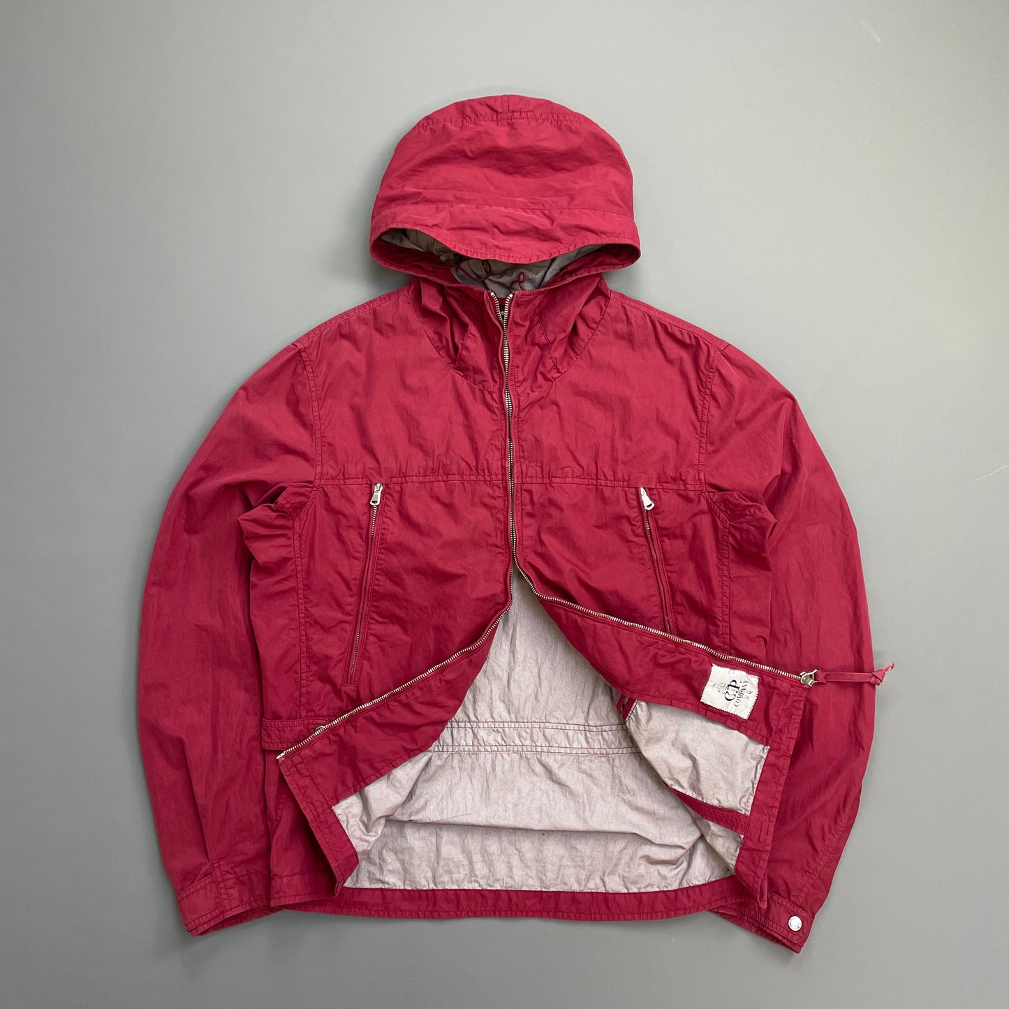 C.P. Company Red SS05 Coated Cotton Hooded Windbreaker Jacket
