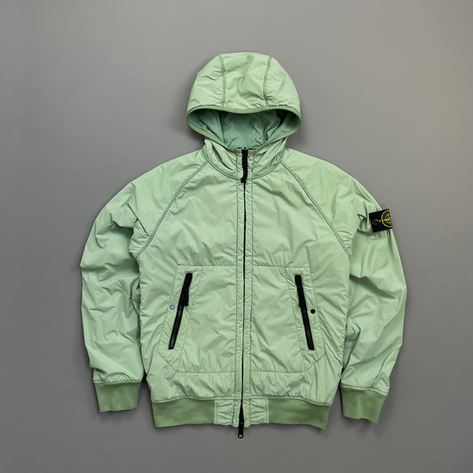 Stone Island Mint Green AW22 Comfort Tech Composite Reversible Polartec Hooded Jacket