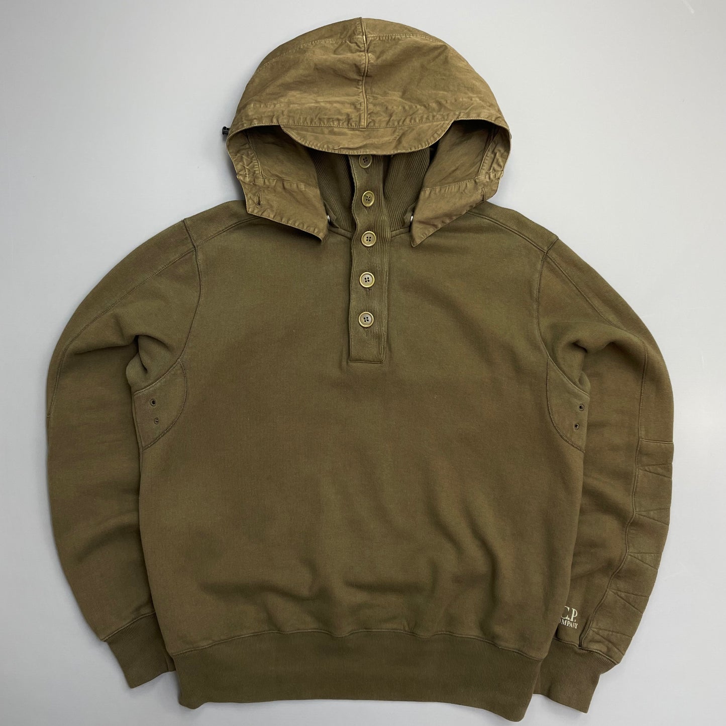 C.P. Company Khaki AW08 Detachable Hood Button & Zip Collar Technical Jumper