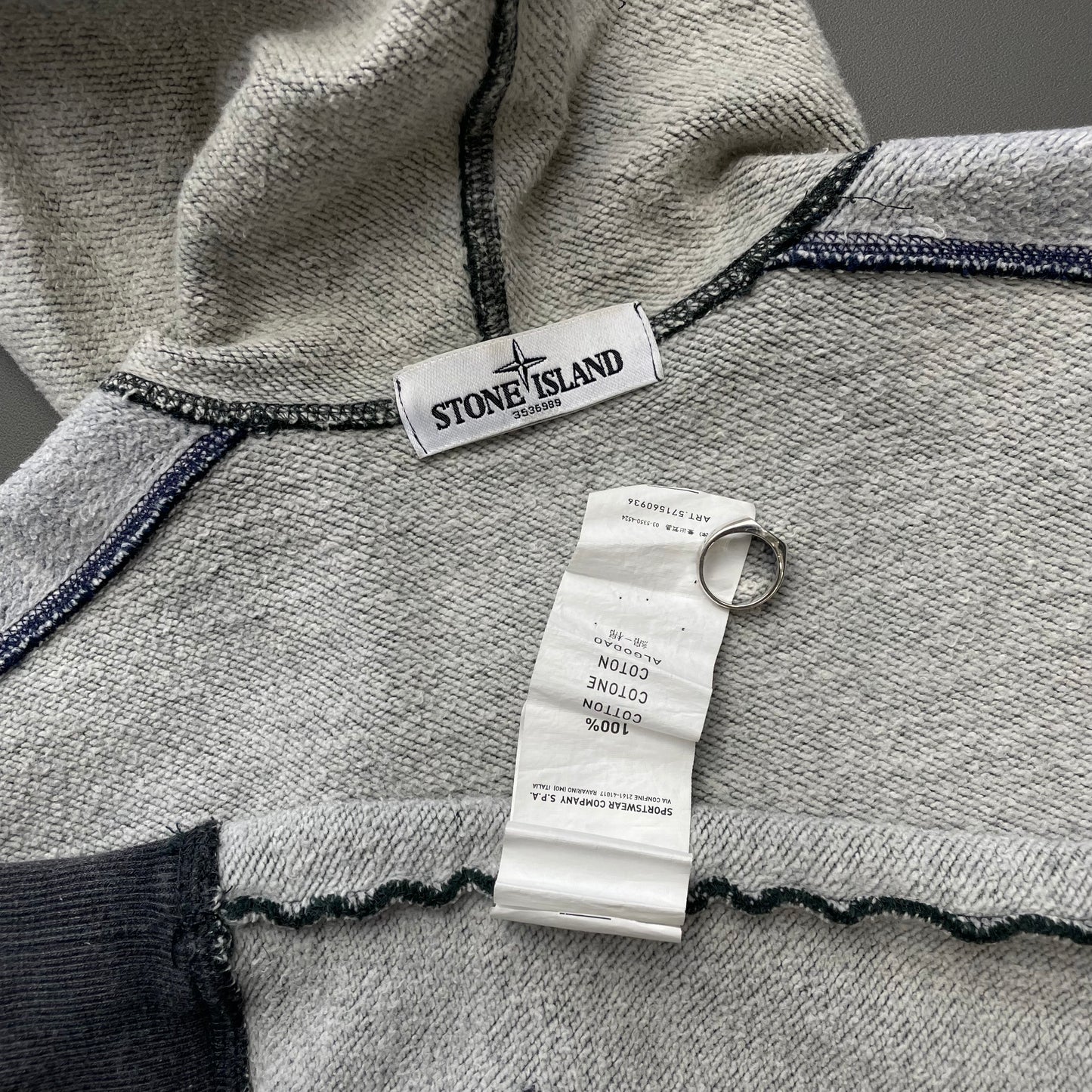 Stone Island Green, Grey & Blue AW12 Athletic Hoodie