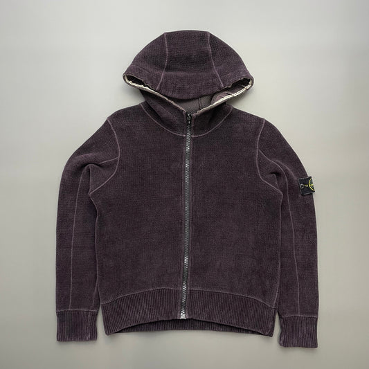 Stone Island Burgundy Brown AW07 Hooded Chenille Fleece Jacket