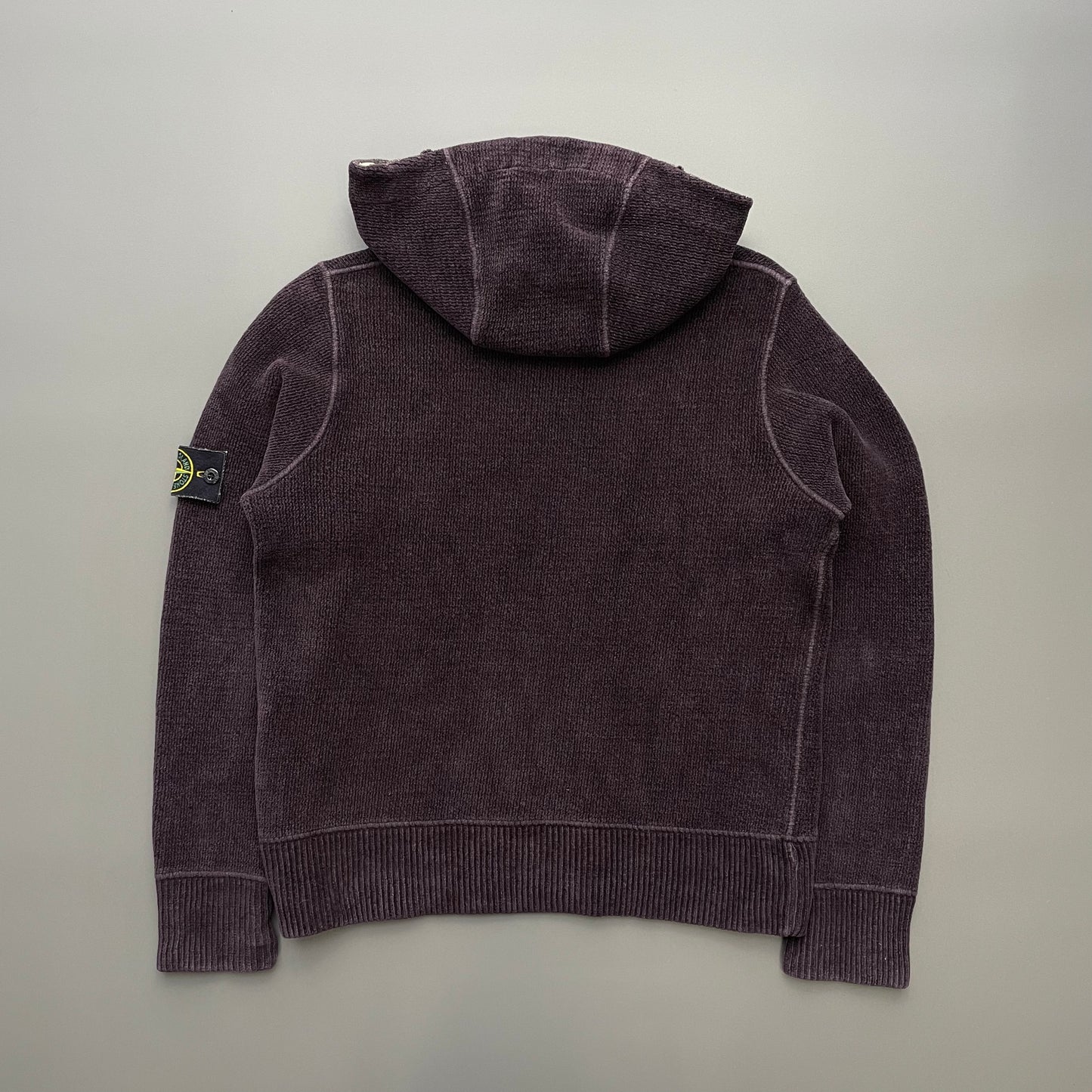 Stone Island Burgundy Brown AW07 Hooded Chenille Fleece Jacket