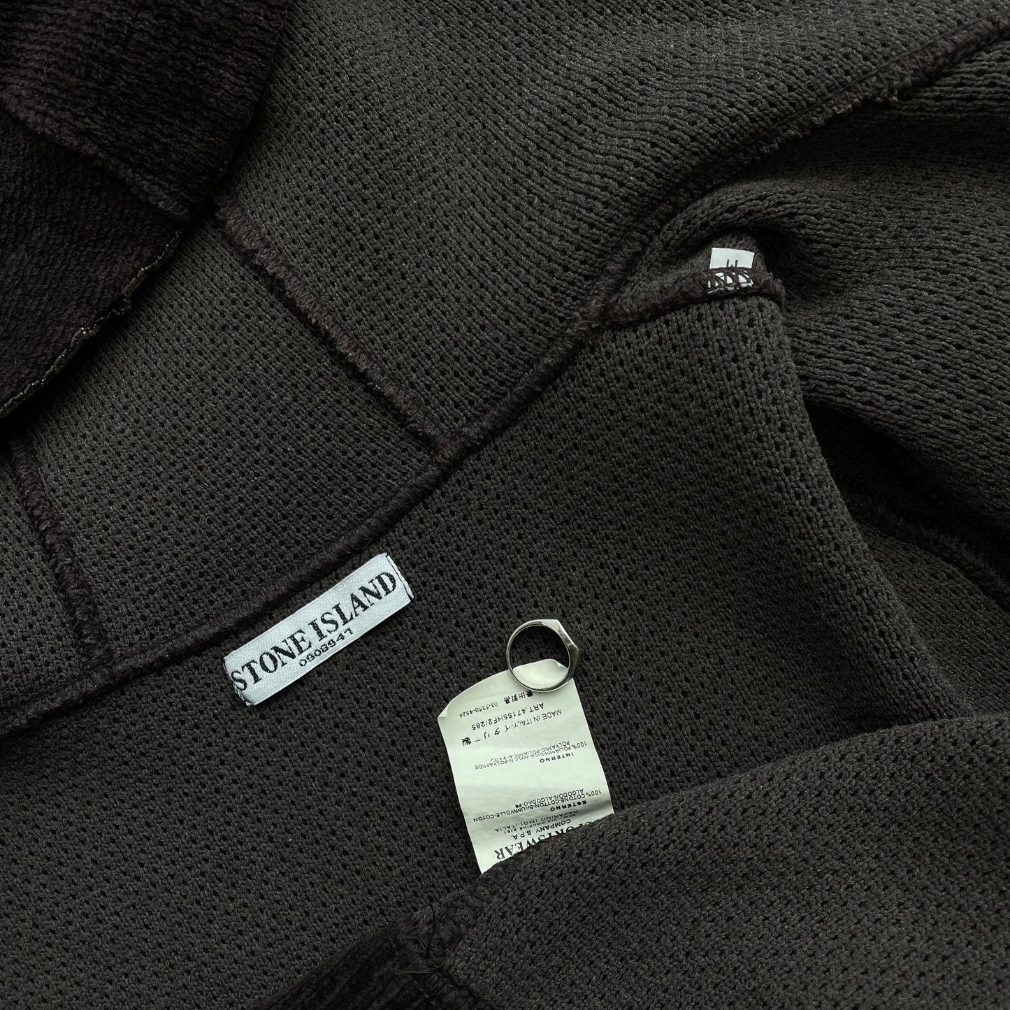 Stone Island Burgundy Brown AW07 Hooded Chenille Fleece Jacket