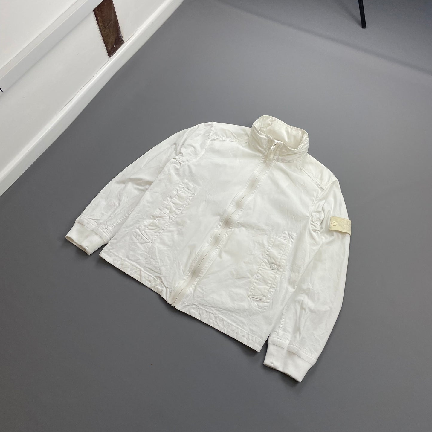 Stone Island White SS13 Weather Proof Cotton Ghost Piece Concealed Hood Jacket