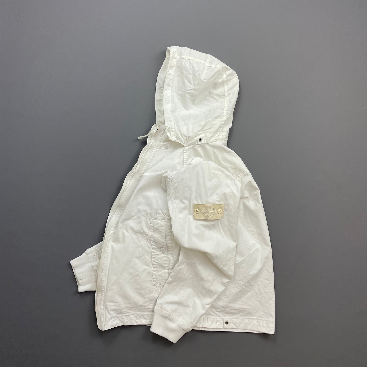 Stone Island White SS13 Weather Proof Cotton Ghost Piece Concealed Hood Jacket