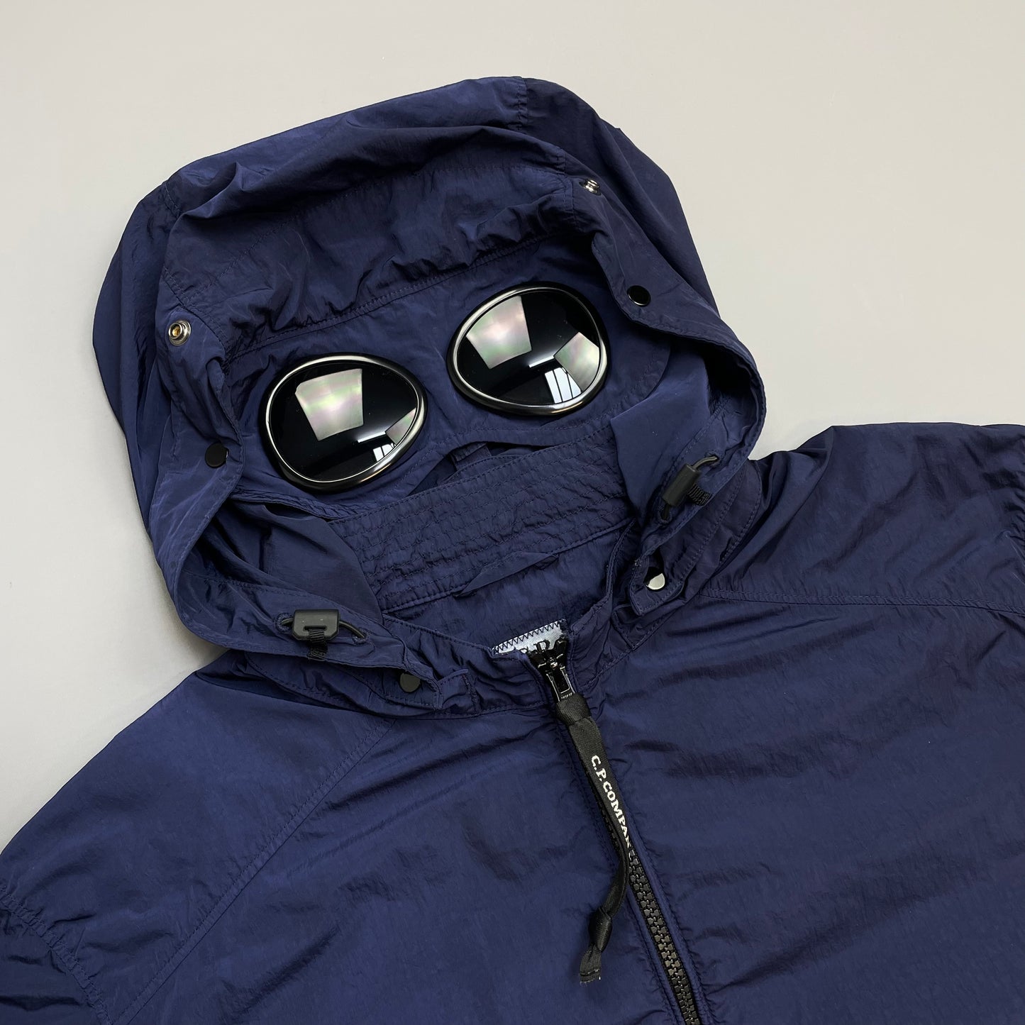 C.P. Company Blue Chrome Detachable Hood Goggle Jacket