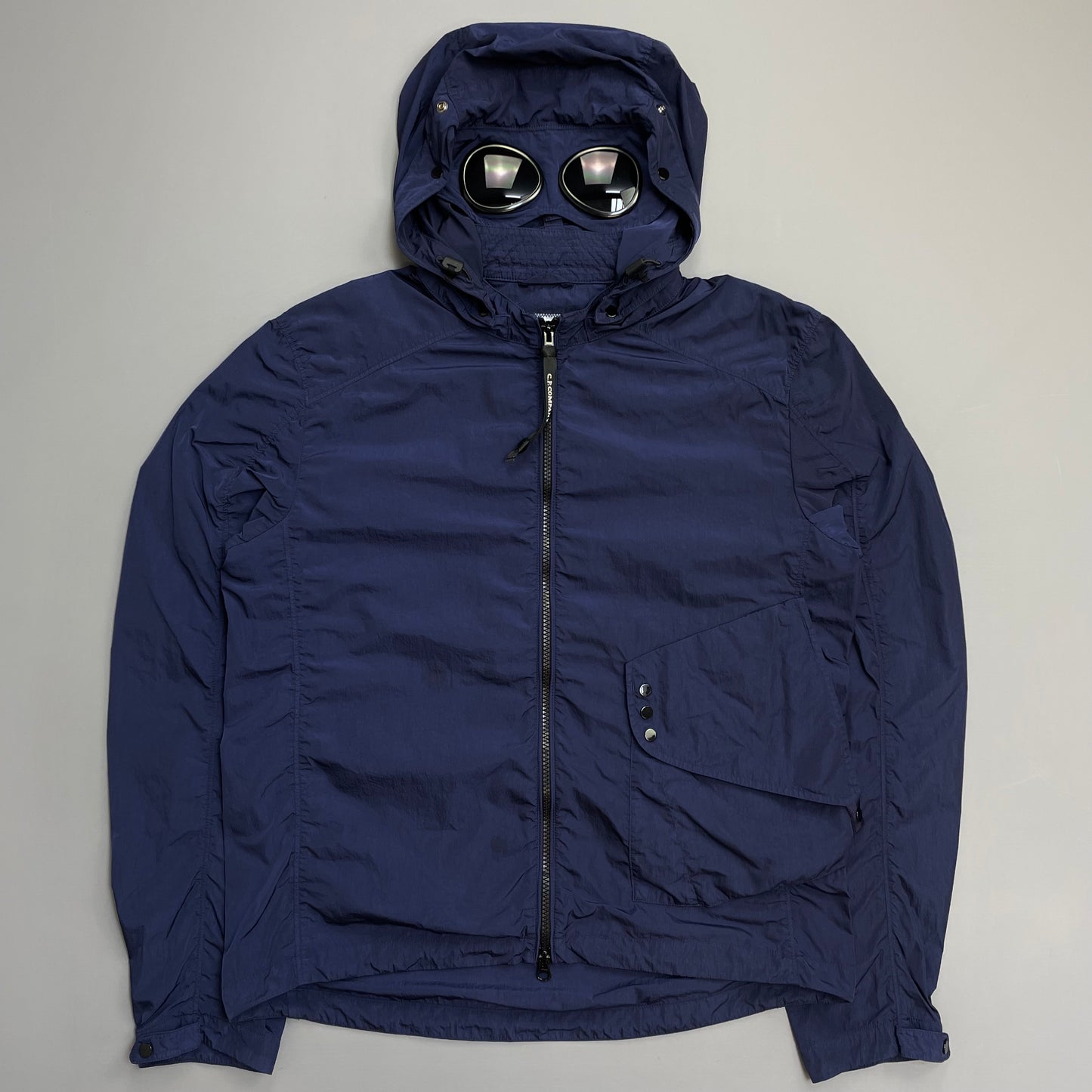 C.P. Company Blue Chrome Detachable Hood Goggle Jacket