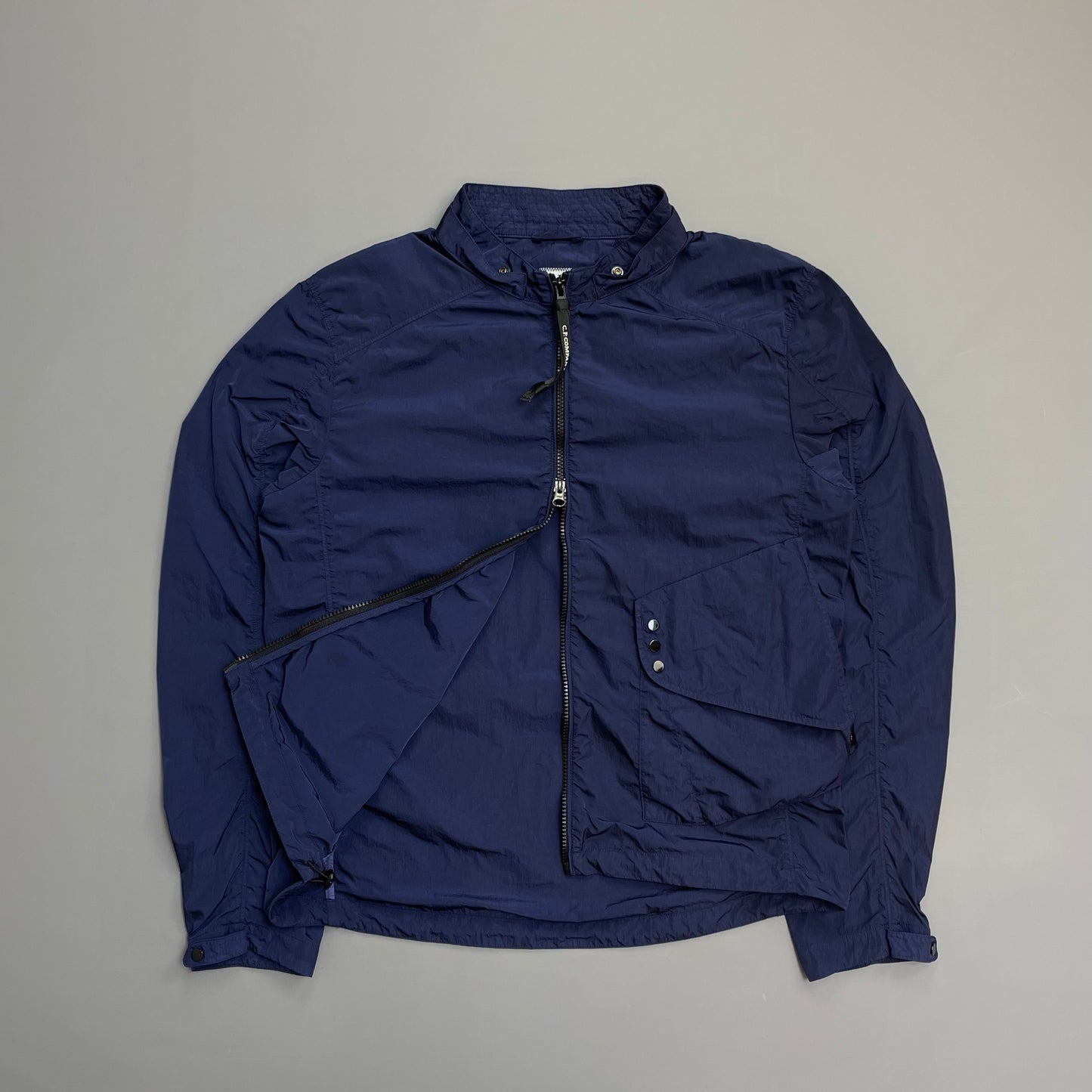 C.P. Company Blue Chrome Detachable Hood Goggle Jacket