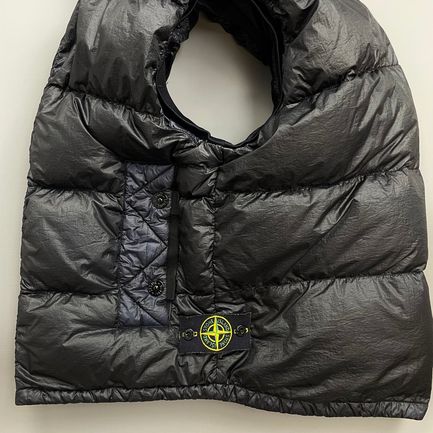 Stone Island Navy & Black AW11 Two-Tone Nylon Garment Dyed 26GR X SQM Down Filled Gilet Vest