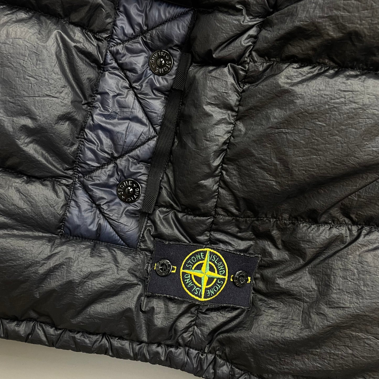 Stone Island Navy & Black AW11 Two-Tone Nylon Garment Dyed 26GR X SQM Down Filled Gilet Vest