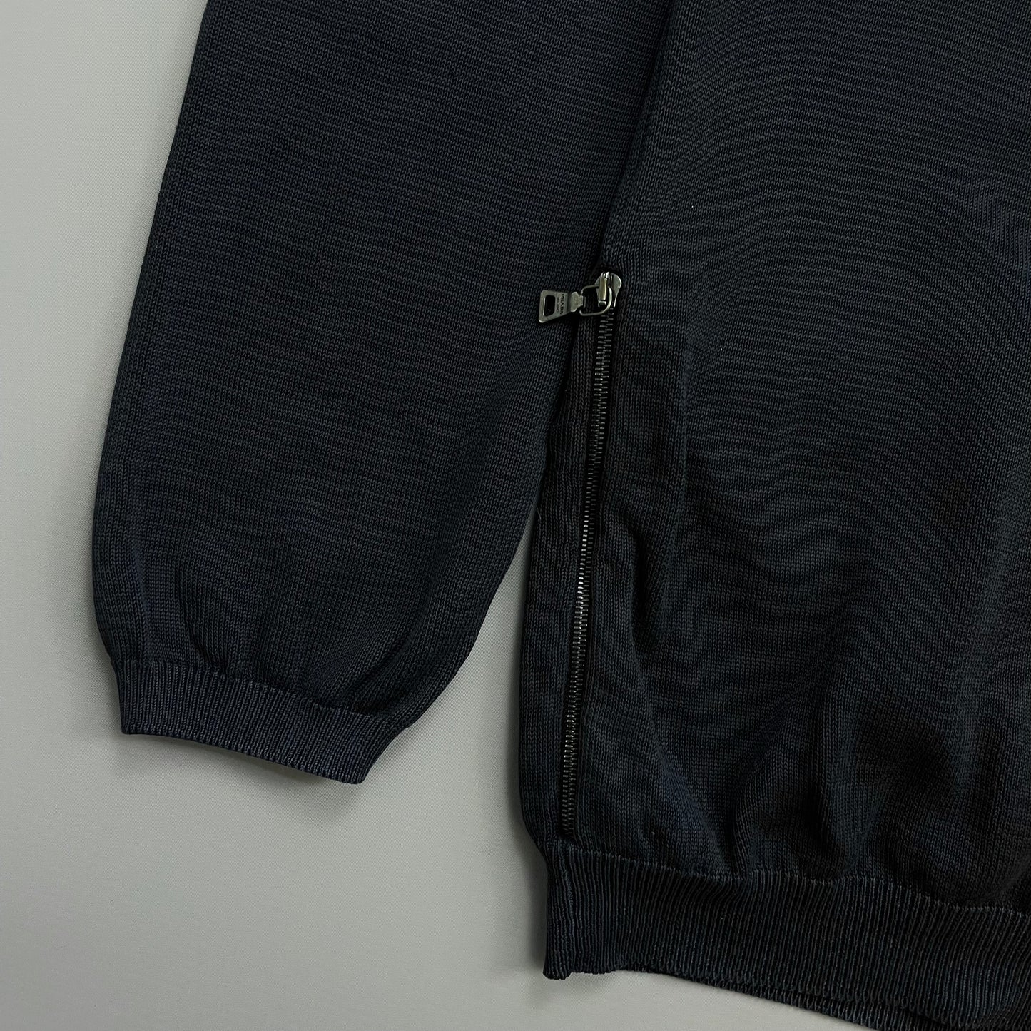 Prada Sport Navy 2007 Zip-Through Cotton Knit Cardigan Jumper
