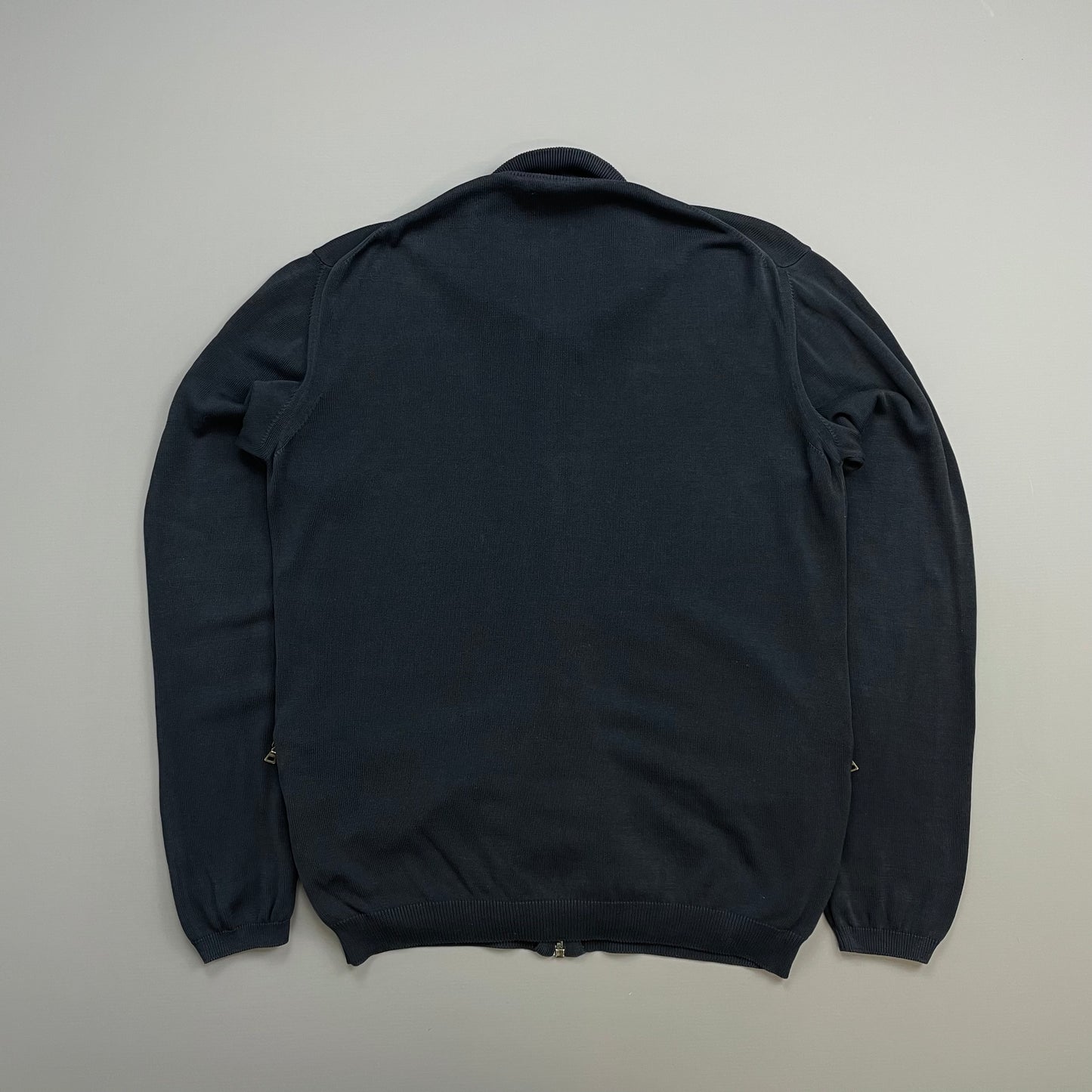 Prada Sport Navy 2007 Zip-Through Cotton Knit Cardigan Jumper
