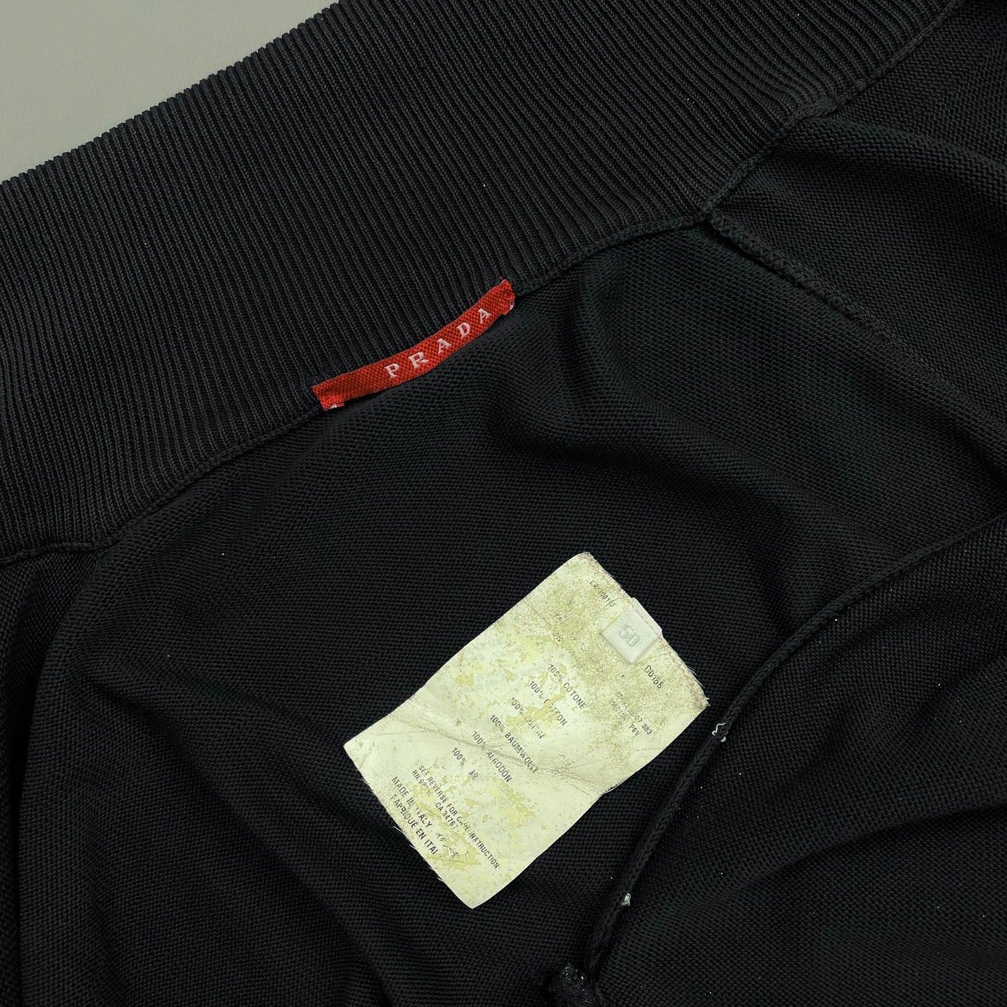 Prada Sport Navy 2007 Zip-Through Cotton Knit Cardigan Jumper