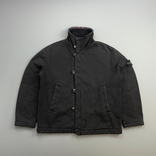 Stone Island Black AW00 Fleece Lined Buttoned Jacket